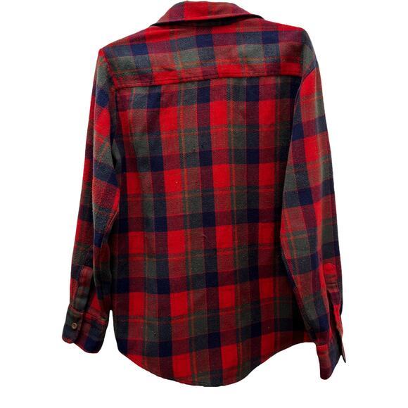 80s Red Green Blue Plaid Shirt Button Front David Harrison 15-15 1/2 Acrylic - Picture 2 of 10